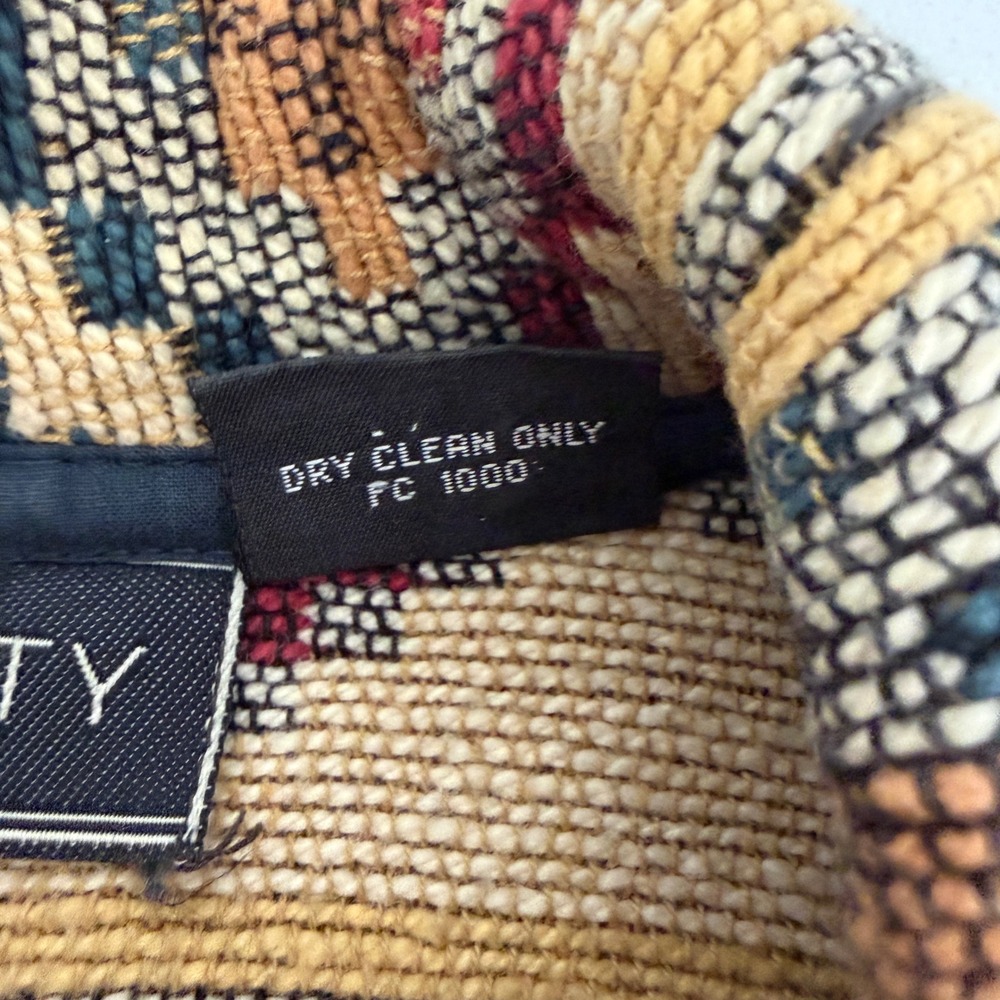 Southwestern Geometric Tapestry Blazer Jacket Womens Small Button Front Retro - Picture 8 of 12